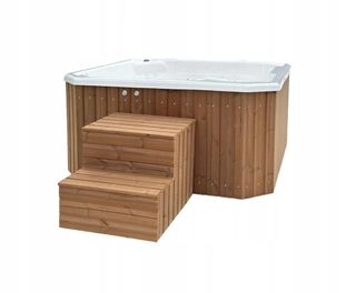 Vírivka 193x200 thermowood s pieckou, osvetlením, lakovaným termokrytom